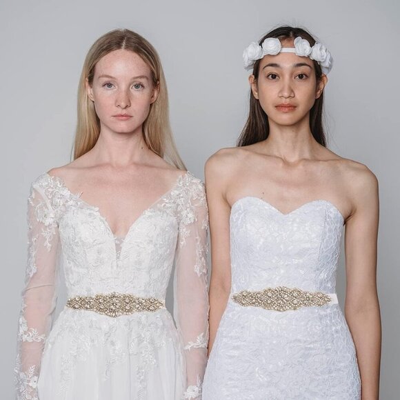 🆕 Women Silver Rhinestone Crystal Beads Belt Handmade Bridal Wedding Gowns - Picture 4 of 5